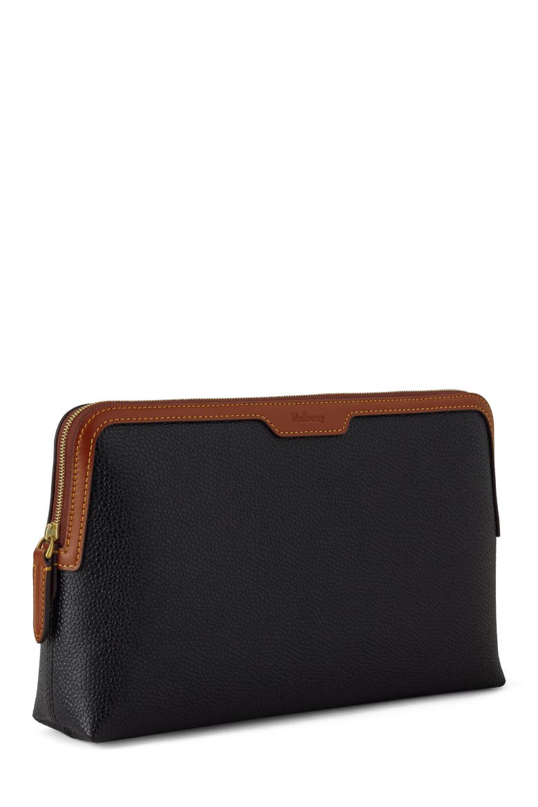 Medium Cosmetic Pouch, Alternate, color, Black-Cognac