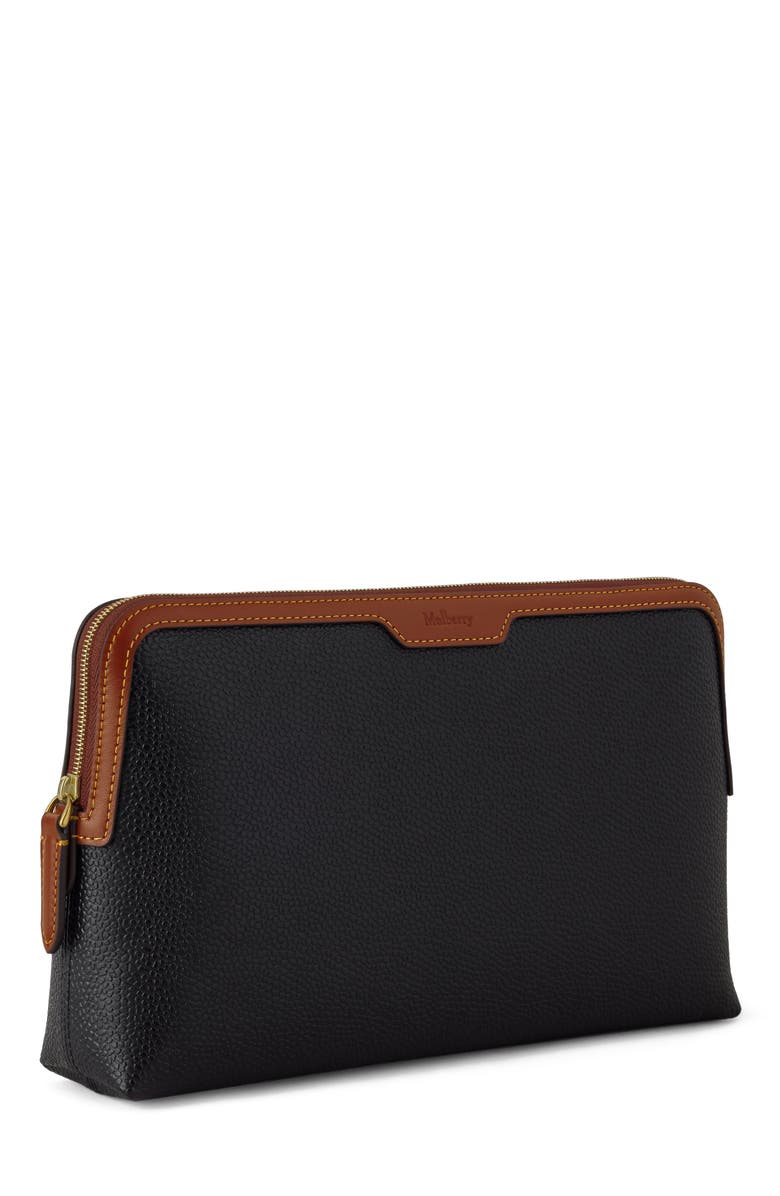 Mulberry Medium Cosmetic Pouch, Alternate, color, Black-Cognac