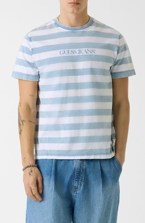 Yarn Dyed Stripe Cotton T-Shirt