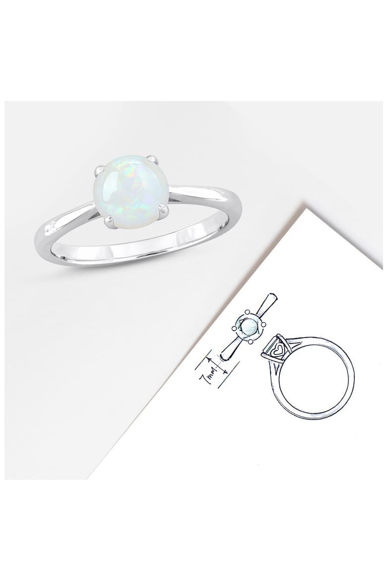 Sterling Silver Opal Solitaire Engagement Ring, Alternate, color, WHITE