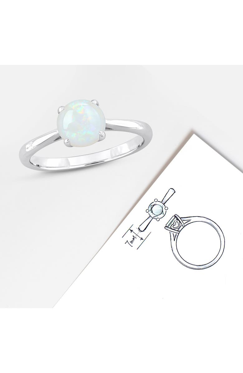 DELMAR Sterling Silver Opal Solitaire Engagement Ring, Alternate, color, White
