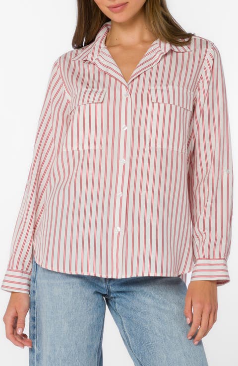 Talma Roll Tab Sleeve Button-Up Shirt