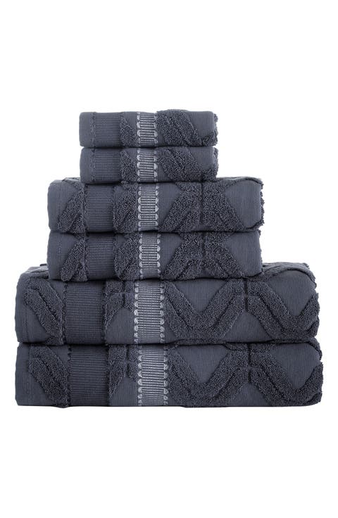6-Piece Large Square Cotton Towel Set
