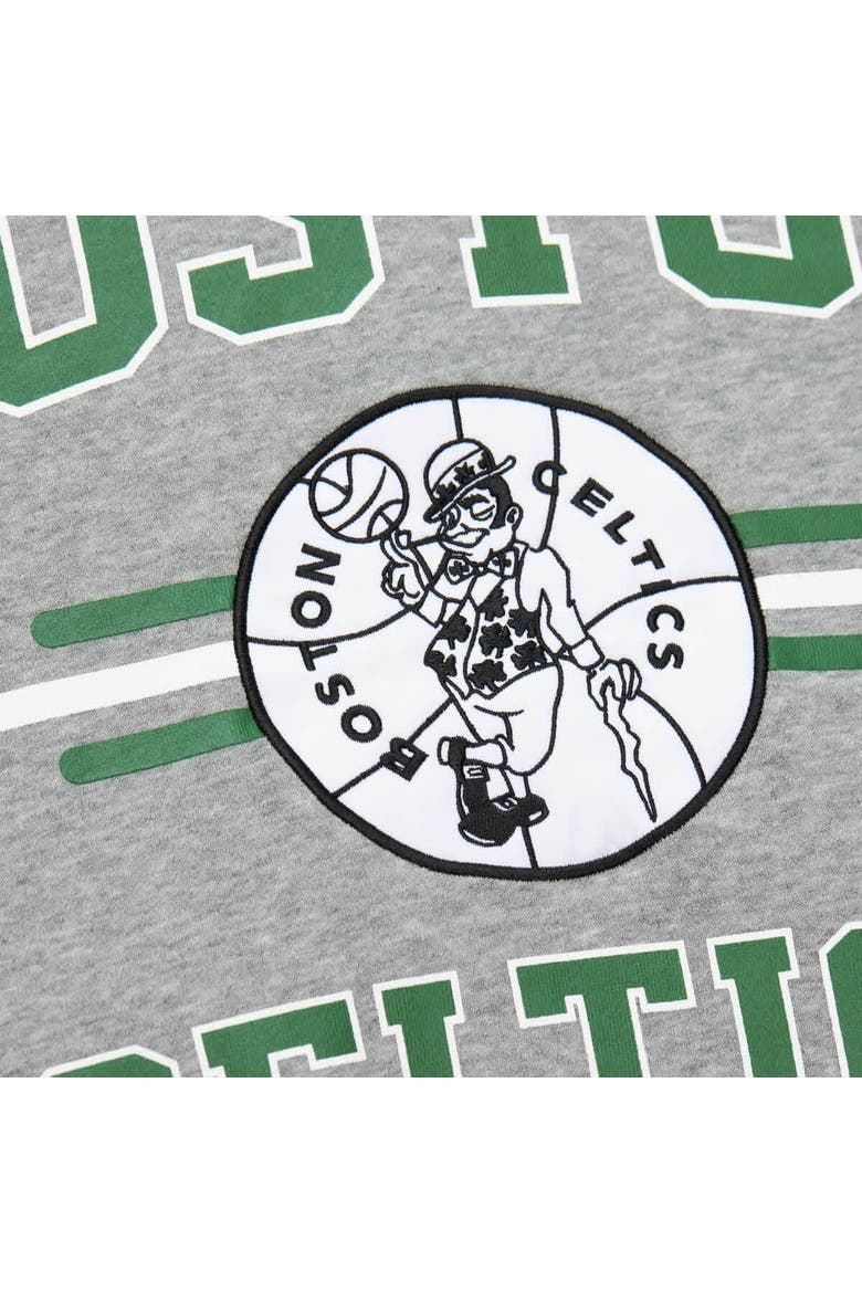 Men's Mitchell & Ness Heather Gray Boston Celtics Hardwood Classics All Over 4.0 Pullover Sweatshirt, Alternate, color, Heather Gray