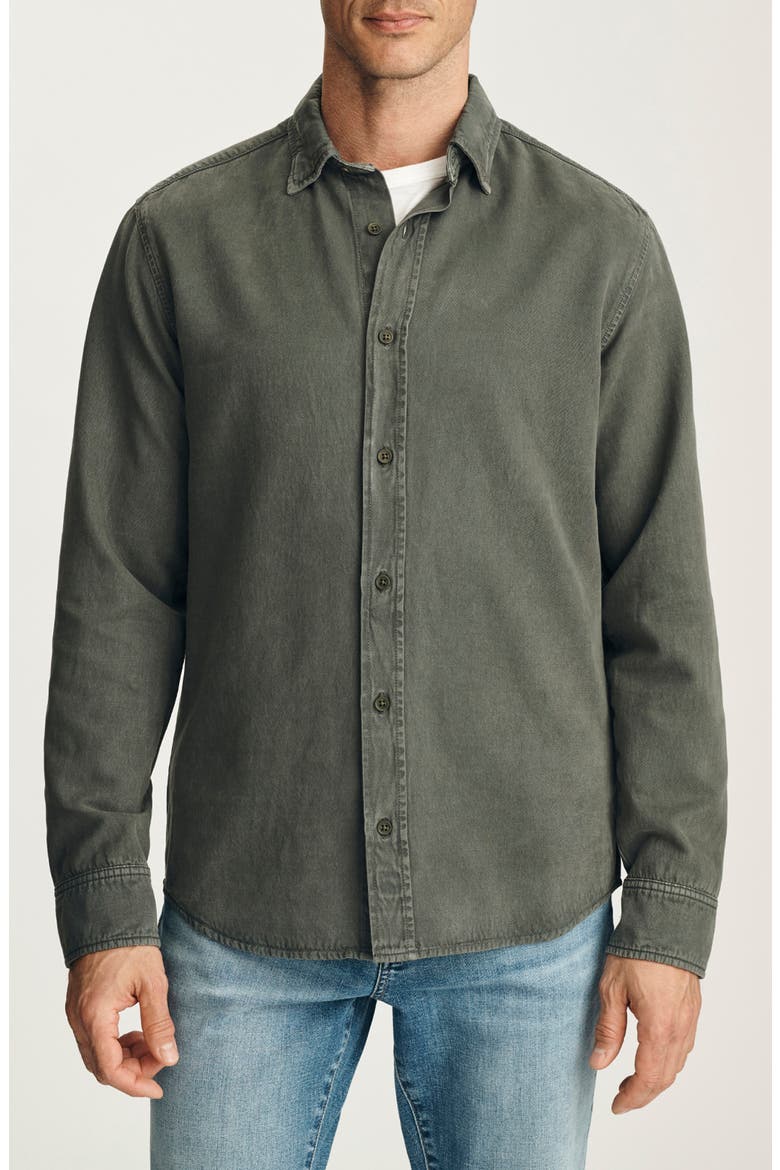 Tencel lyocell Blend Long Sleeve Button Up Shirt, Main, color, GRAPE LEAF