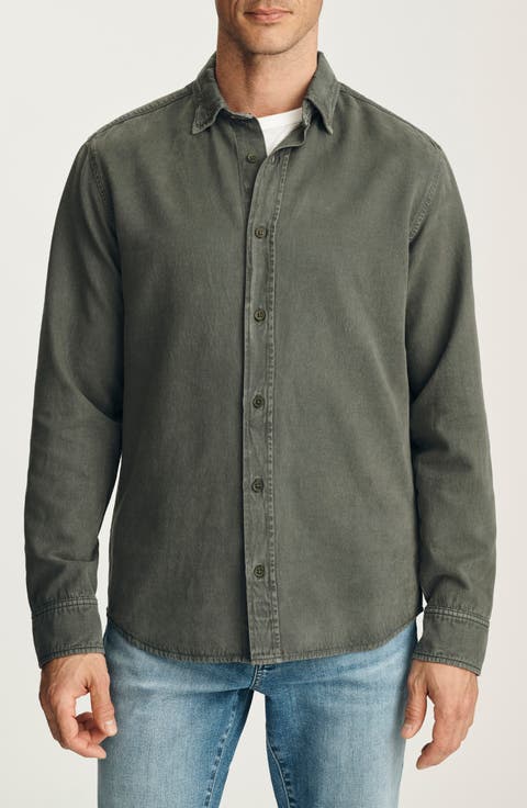 Tencel lyocell Blend Long Sleeve Button Up Shirt