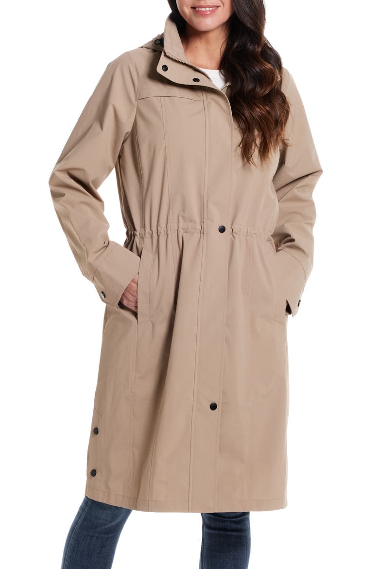 Water Resistant Hooded Raincoat, Main, color, MUSHROOM