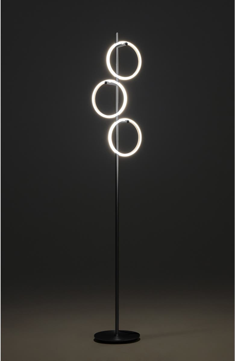 Brightech Saturn 66" LED Modern Ring Floor Lamp with Detachable Lights, Alternate, color, Classic Black