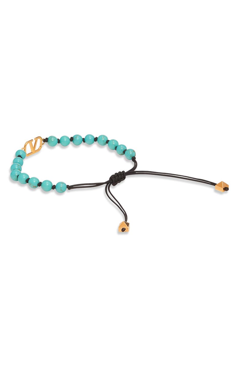 Valentino Garavani Men's VLOGO Beaded Bracelet, Alternate, color,