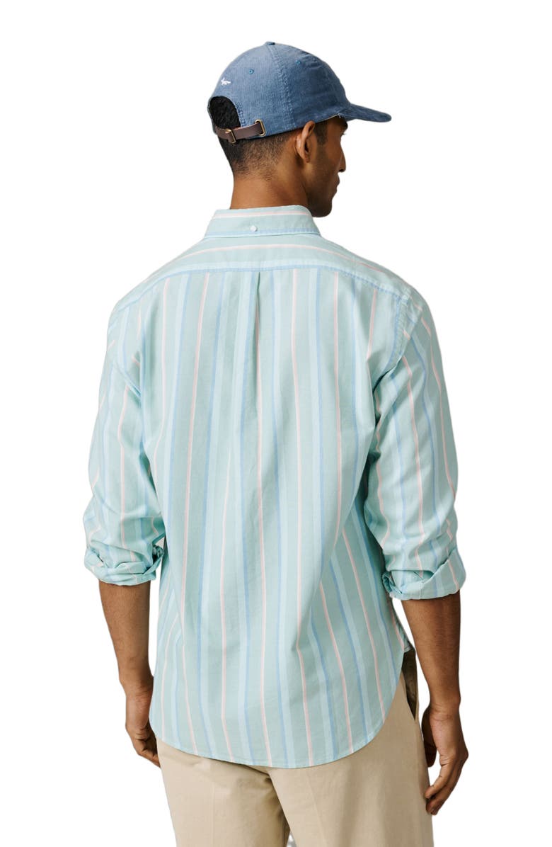 Aubin Walesby Lightweight Relaxed Oxford Shirt, Alternate, color, Green Stripe