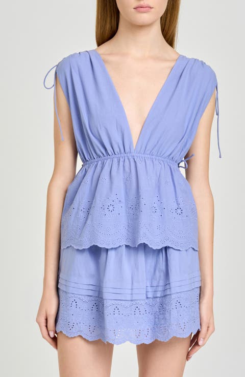 x Hannah Lovey Porter Goldie Cotton Eyelet Top (Nordstrom Exclusive)