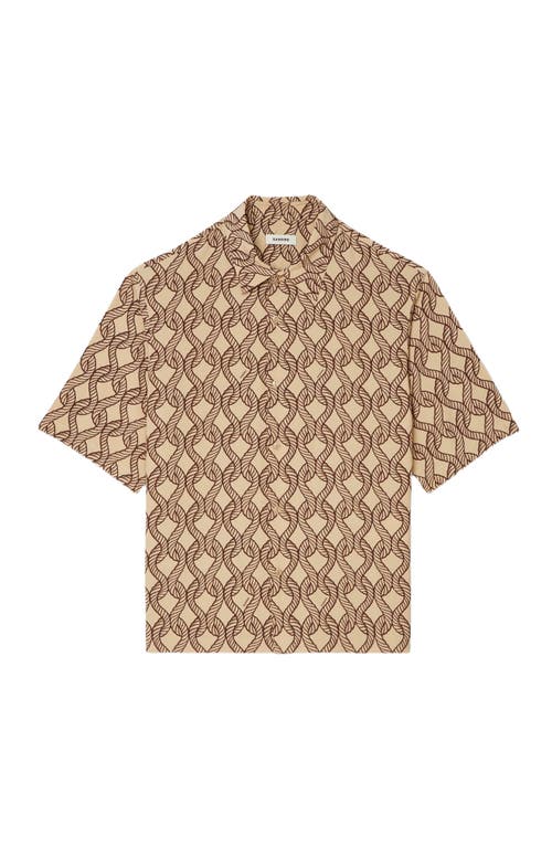 Sandro Loose-fit Rope Print Shirt In Brown