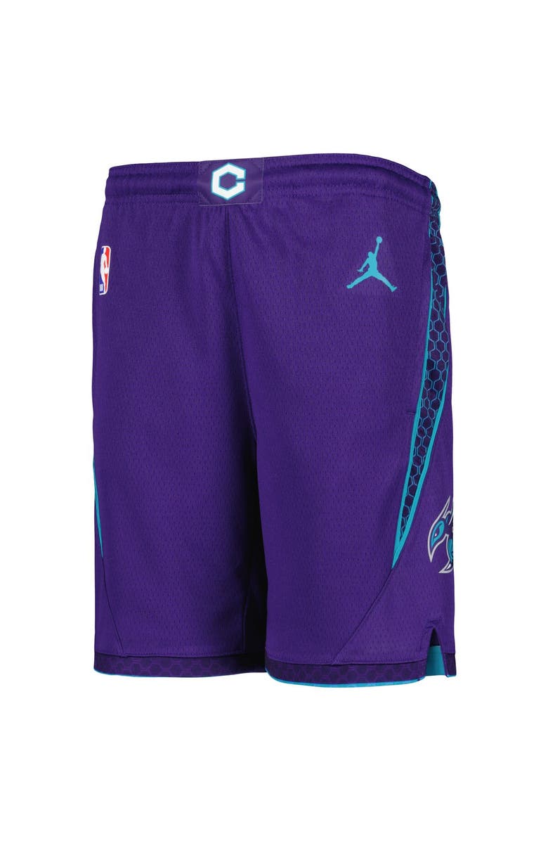 Jordan Brand Youth Jordan Brand Purple Charlotte Hornets Statement Edition Swingman Performance Shorts, Alternate, color,