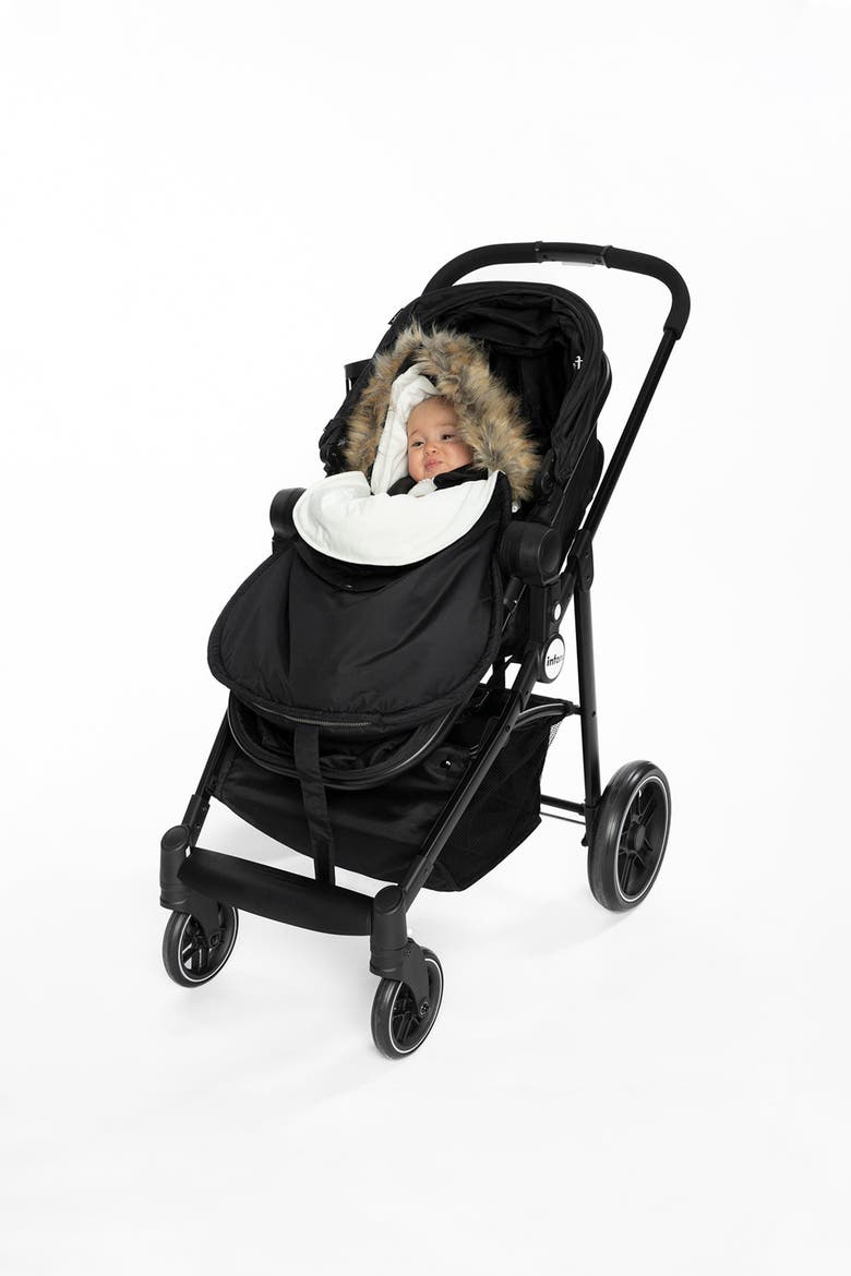 Bunting Bag Detachable Back Hooded Car Seat and Stroller, Alternate, color, Noir