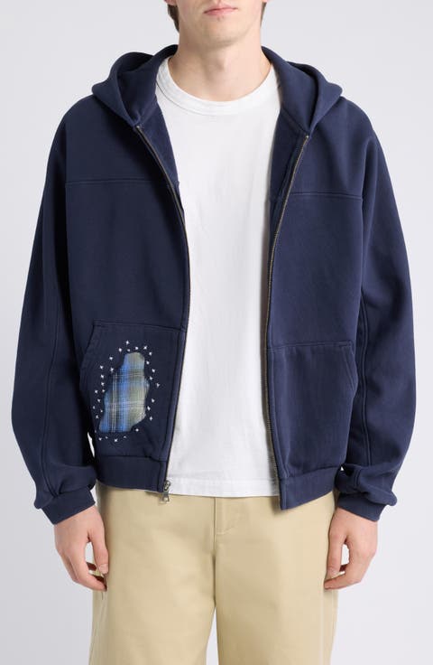 Patchwork Full Zip Hoodie