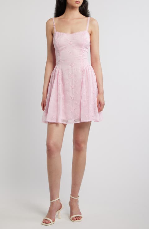 Eyelet Lace Fit & Flare Party Dress