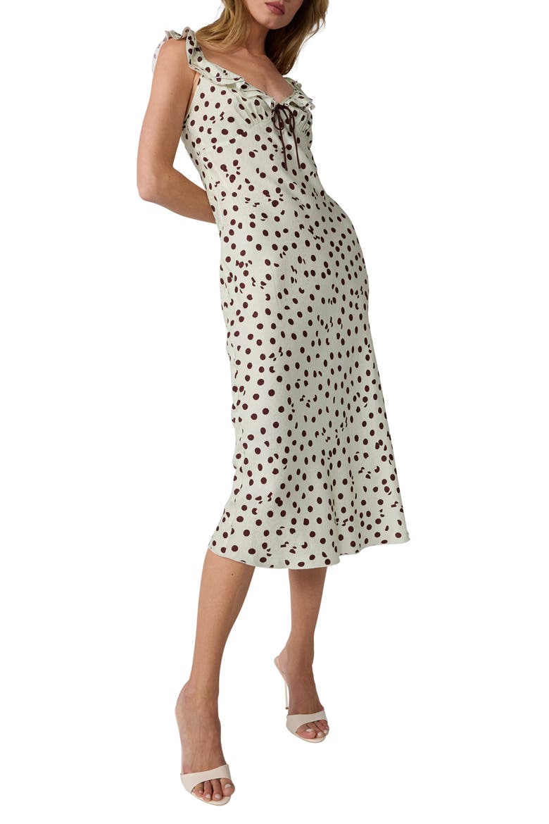 Christina Polka Dot Midi Dress, Alternate, color, RIVE DOT V