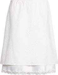Sandy Liang Laffy Layered Cotton Eyelet Skirt