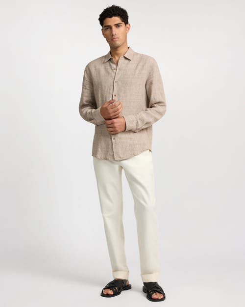 Onia Linen Cotton Stretch Cuff Pant In Neutral