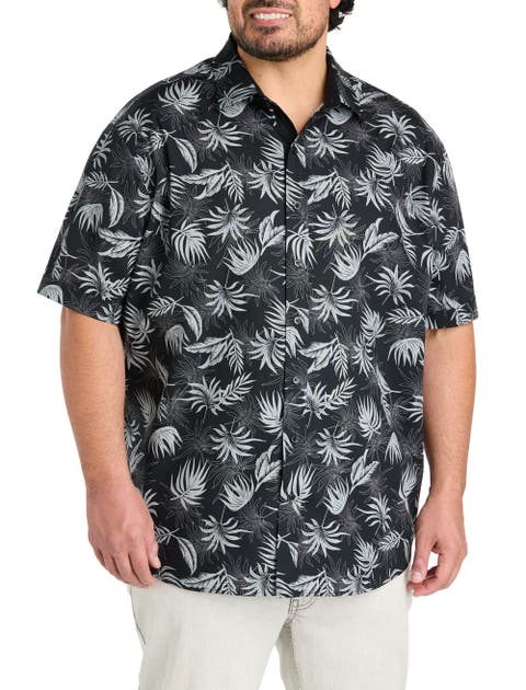 Big & Tall Big Leaf Print Sport Shirt