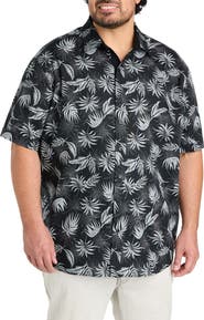 Synrgy by DXL Big & Tall Big Leaf Print Sport Shirt