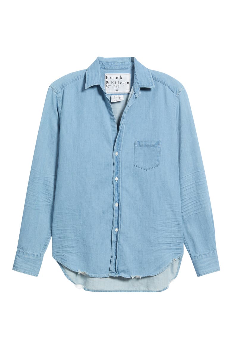 Eileen Relaxed Button Up Shirt, Alternate, color, CLASSIC BLUE WASH