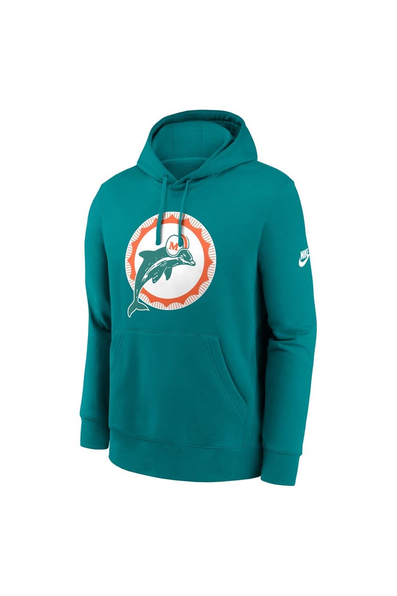 Men's Nike Aqua Miami Dolphins Club Fleece Pullover Hoodie, Alternate, color, Aqua