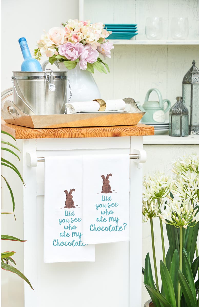 C&F Home Ate My Chocolate Embroidered Cotton Flour Sack Kitchen Towel, Alternate, color, Brown