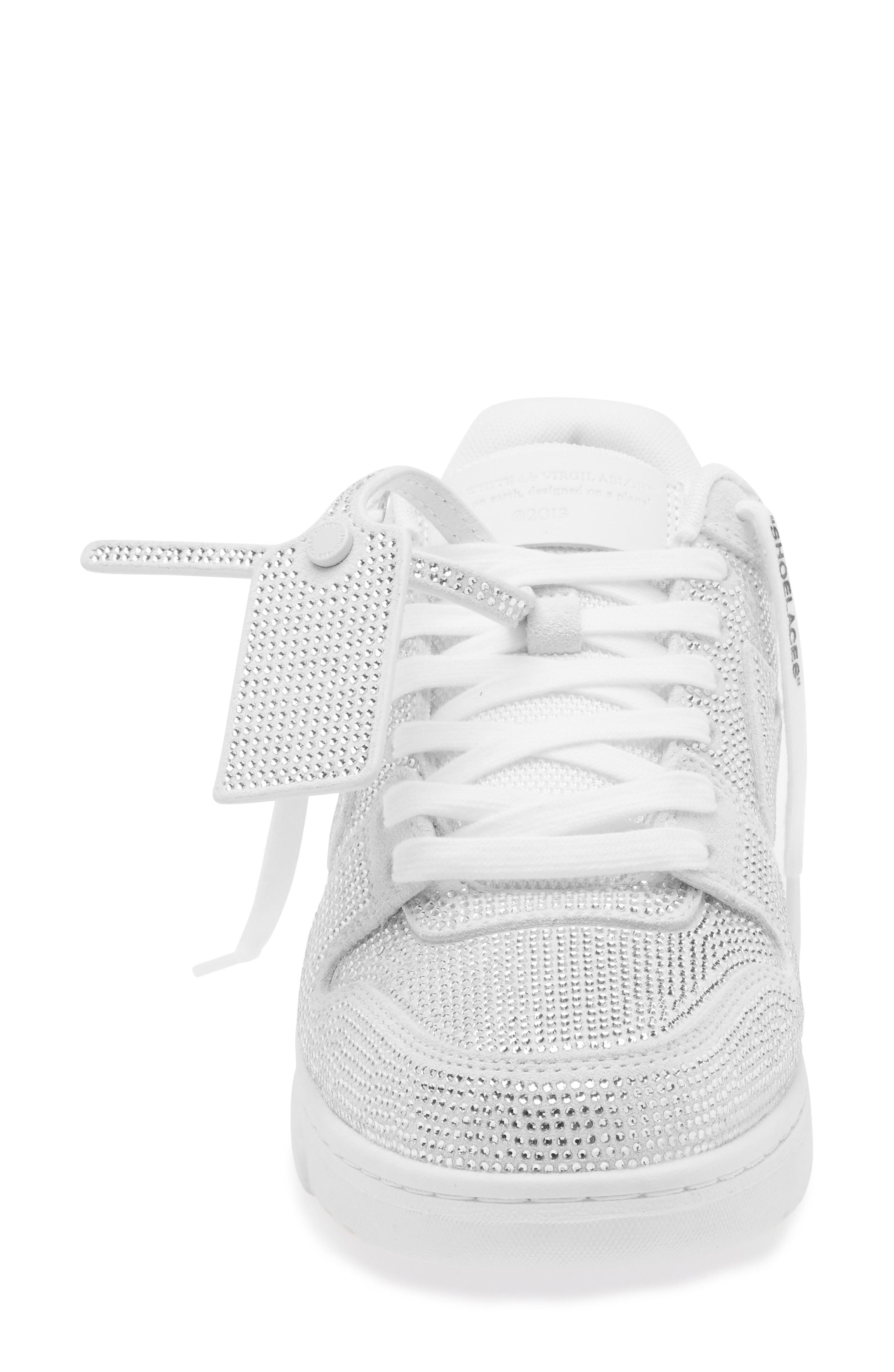 Off-White Out of Office Crystal Embellished Low Top Sneaker, Alternate, color, White - White