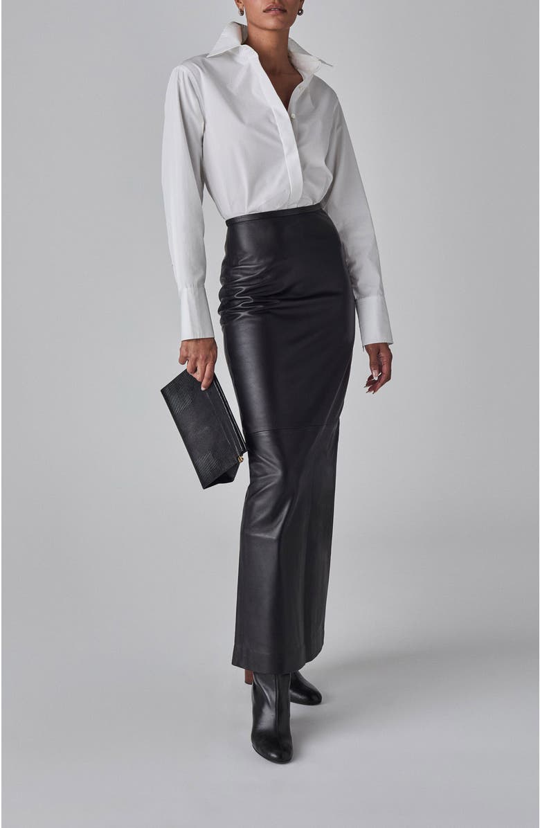 CO Full Length Skirt in Leather, Main, color, 