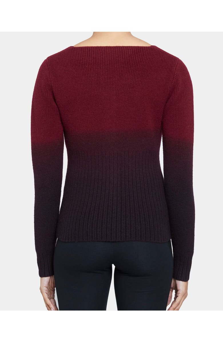 Santorelli RAYE Ombre Ribbed Knit Cardigan in Pure Wool, Alternate, color, 