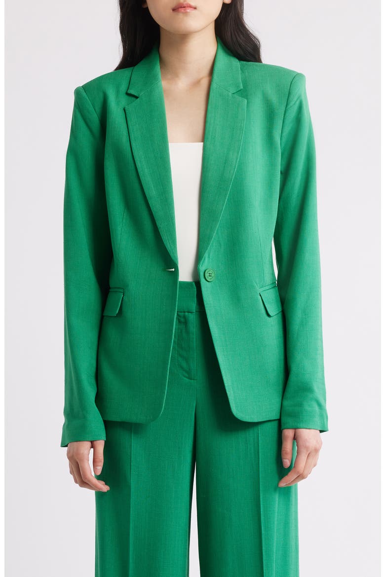 One-Button Blazer, Main, color, CLOVER