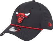 New Era Men's New Era Black Chicago Bulls Featherweight Poly Rope Flex 39Thirty Hat