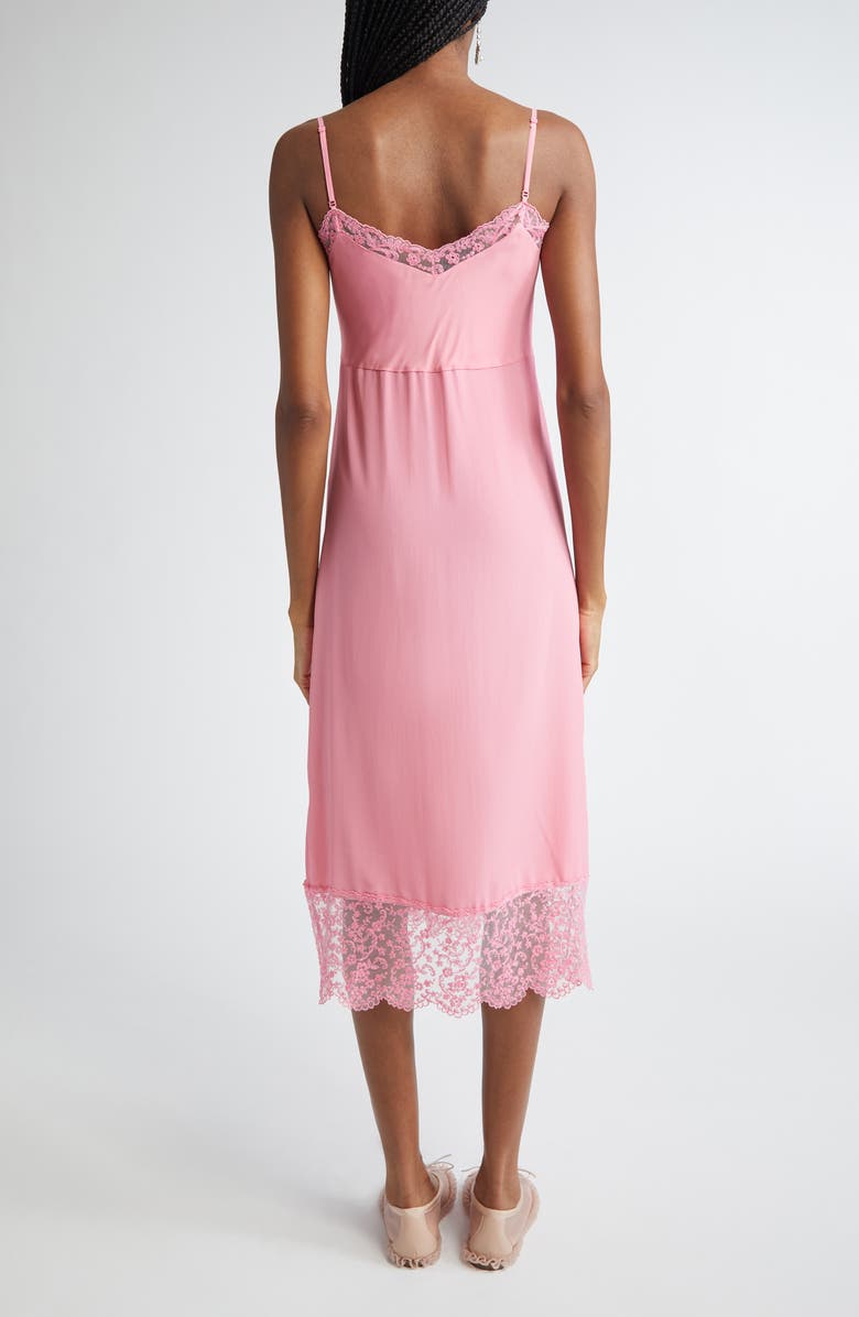 Simone Rocha Lace Trim Slipdress, Alternate, color, Bright Pink