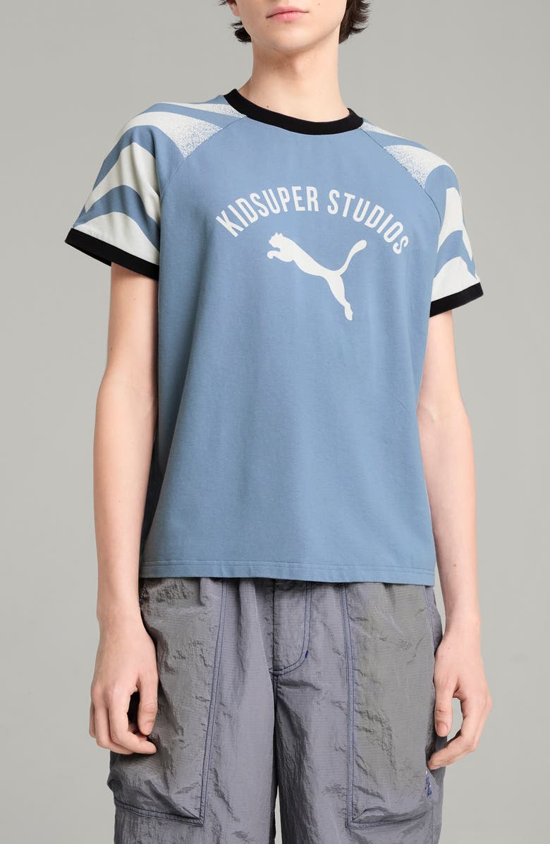PUMA x KidSuper Ringer T-Shirt, Main, color, Native Blue