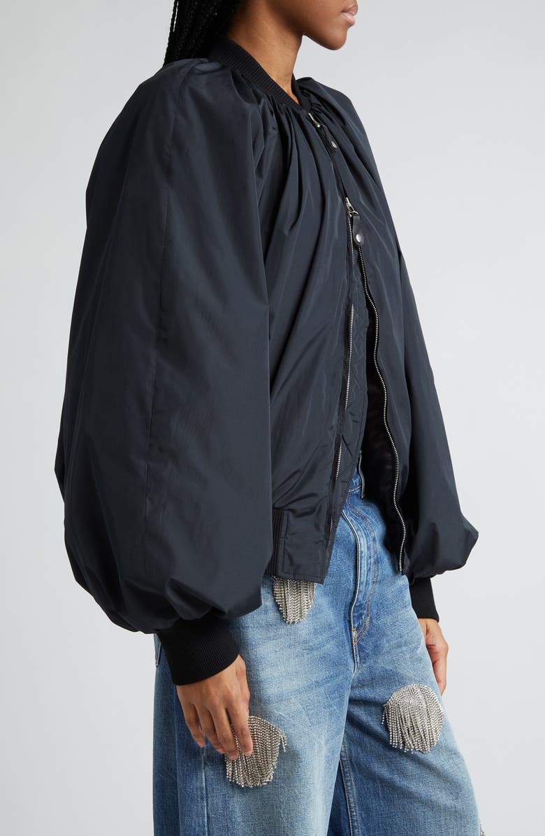 Stella McCartney Balloon Bomber Jacket, Alternate, color, Black