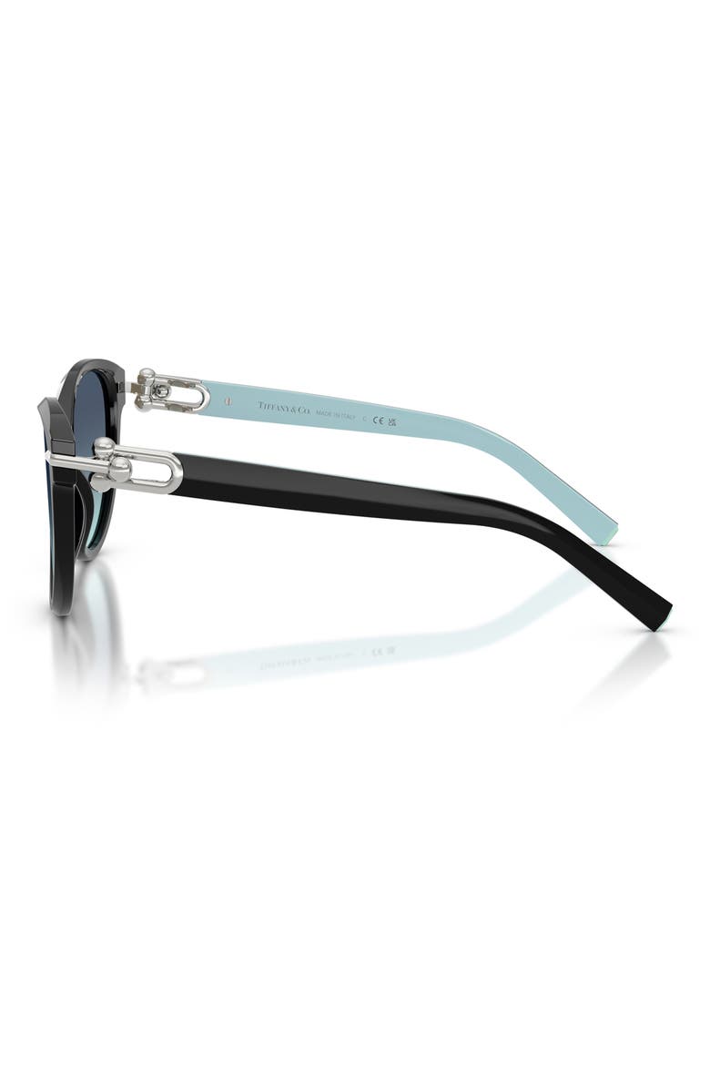56mm Cat Eye Sunglasses, Alternate, color, BLACK / AZURE GRADIENT BLUE