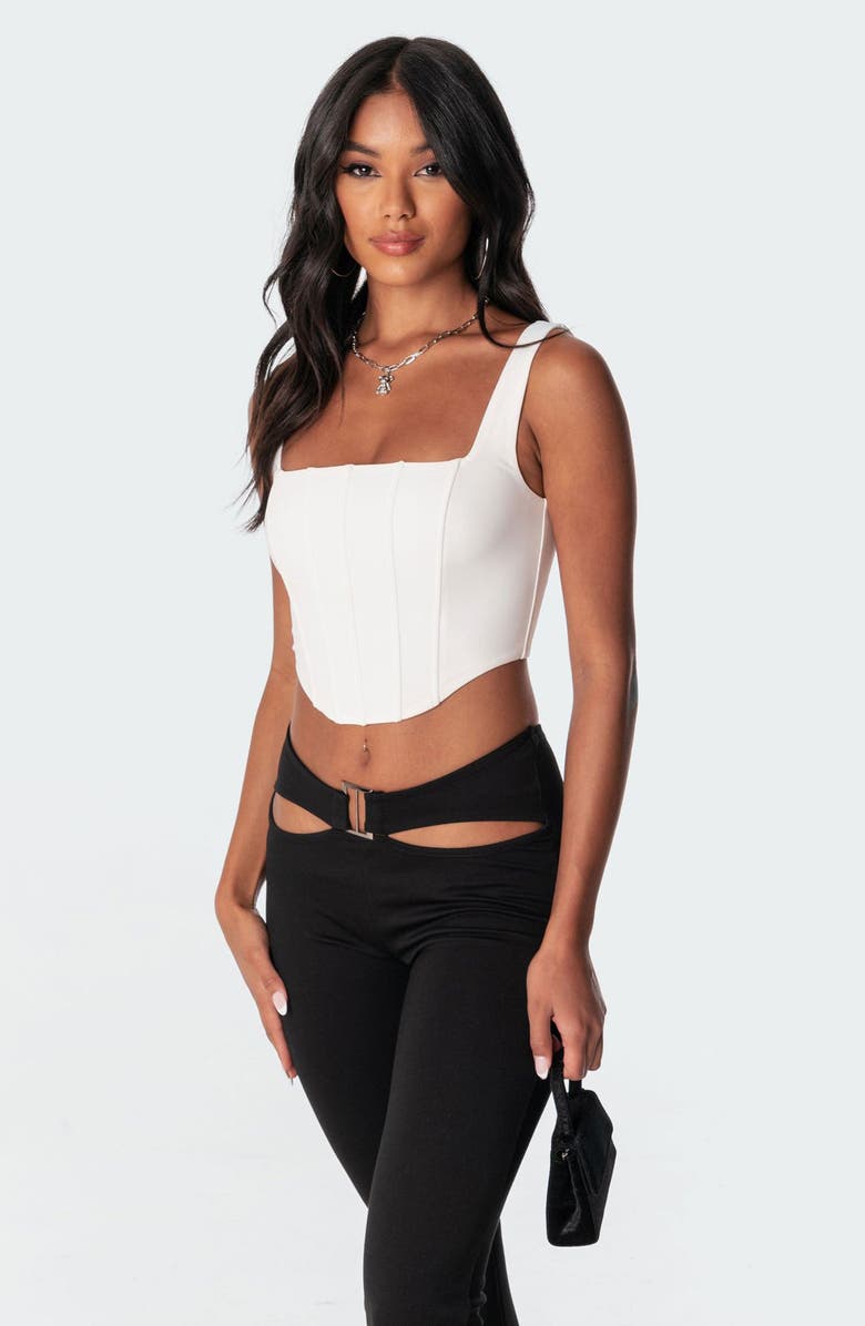 EDIKTED Isla Corset Crop Top, Alternate, color, 