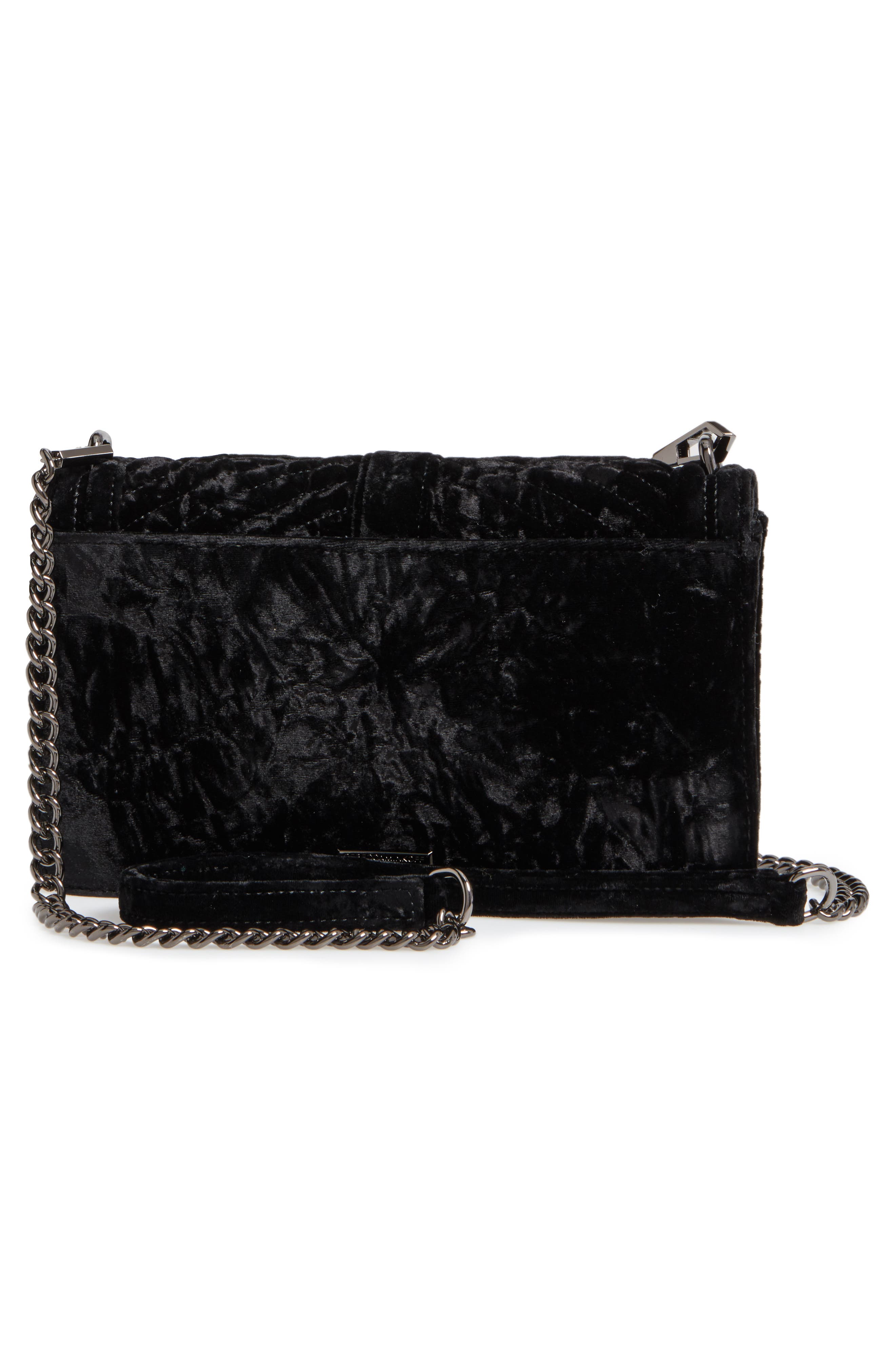 Love Velvet Quilted Crossbody Bag, Alternate, color, BLACK