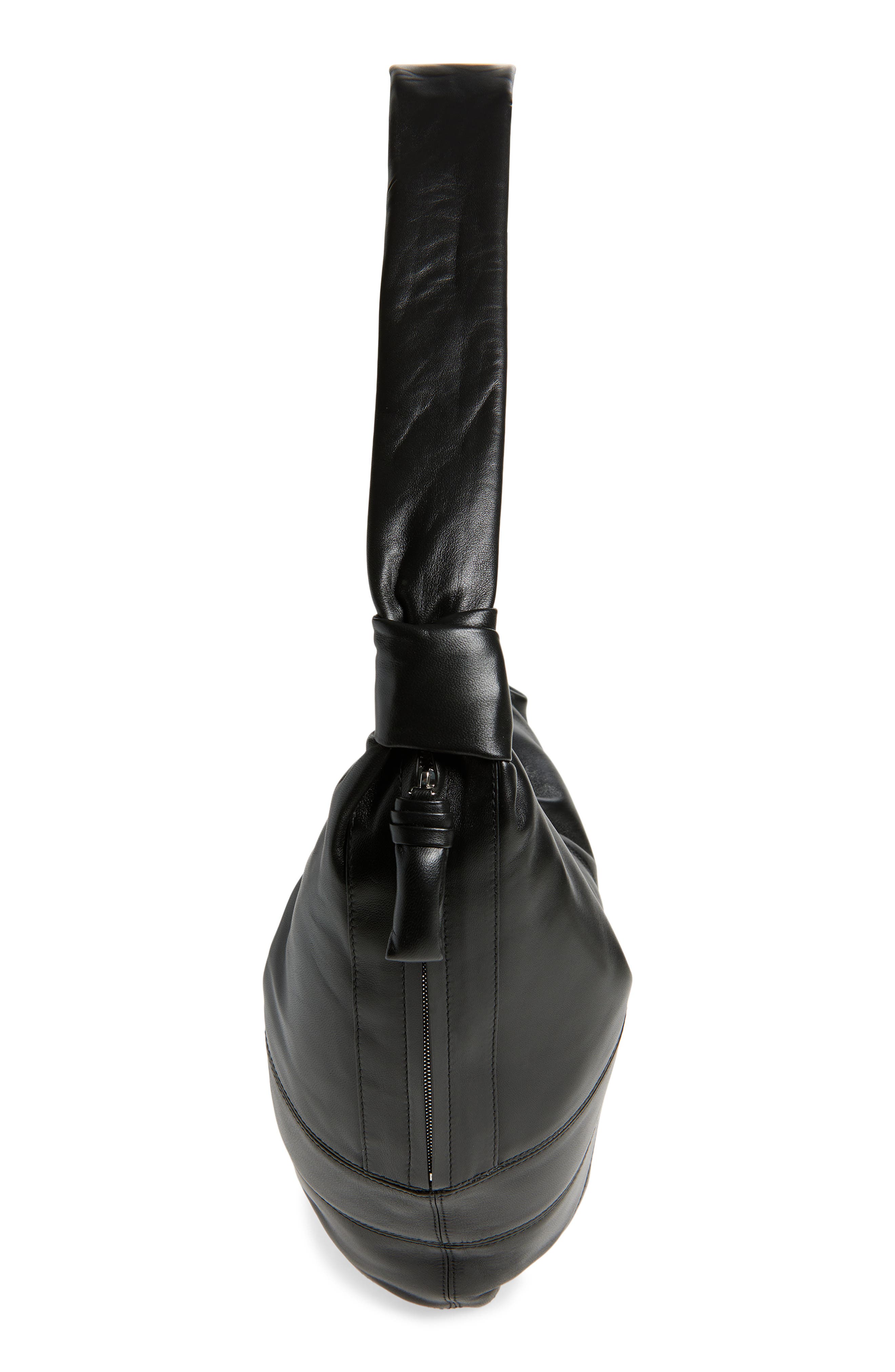 Lemaire Large Croissant Leather Bag, Alternate, color, Black