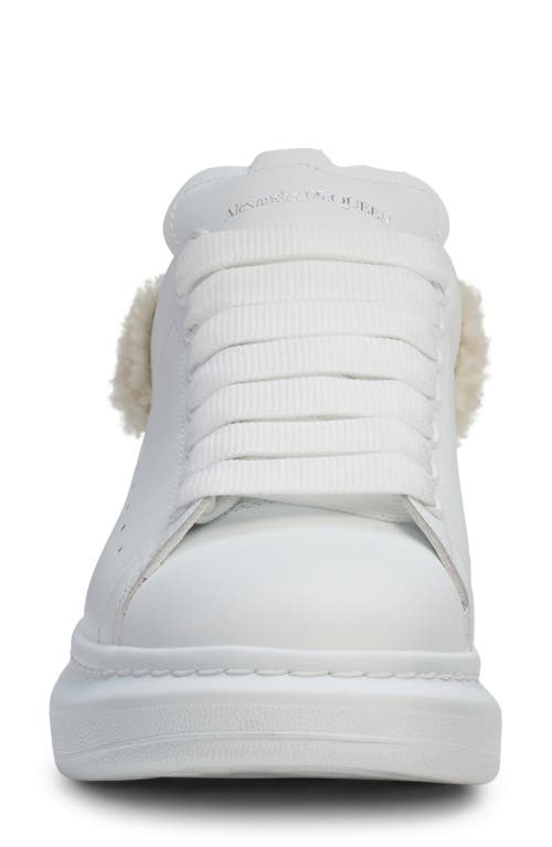 Alexander Mcqueen Mcqueen Oversize Genuine Shearling Trim Sneaker In White