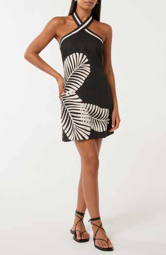 Ever New Adore Halter Linen Blend Minidress