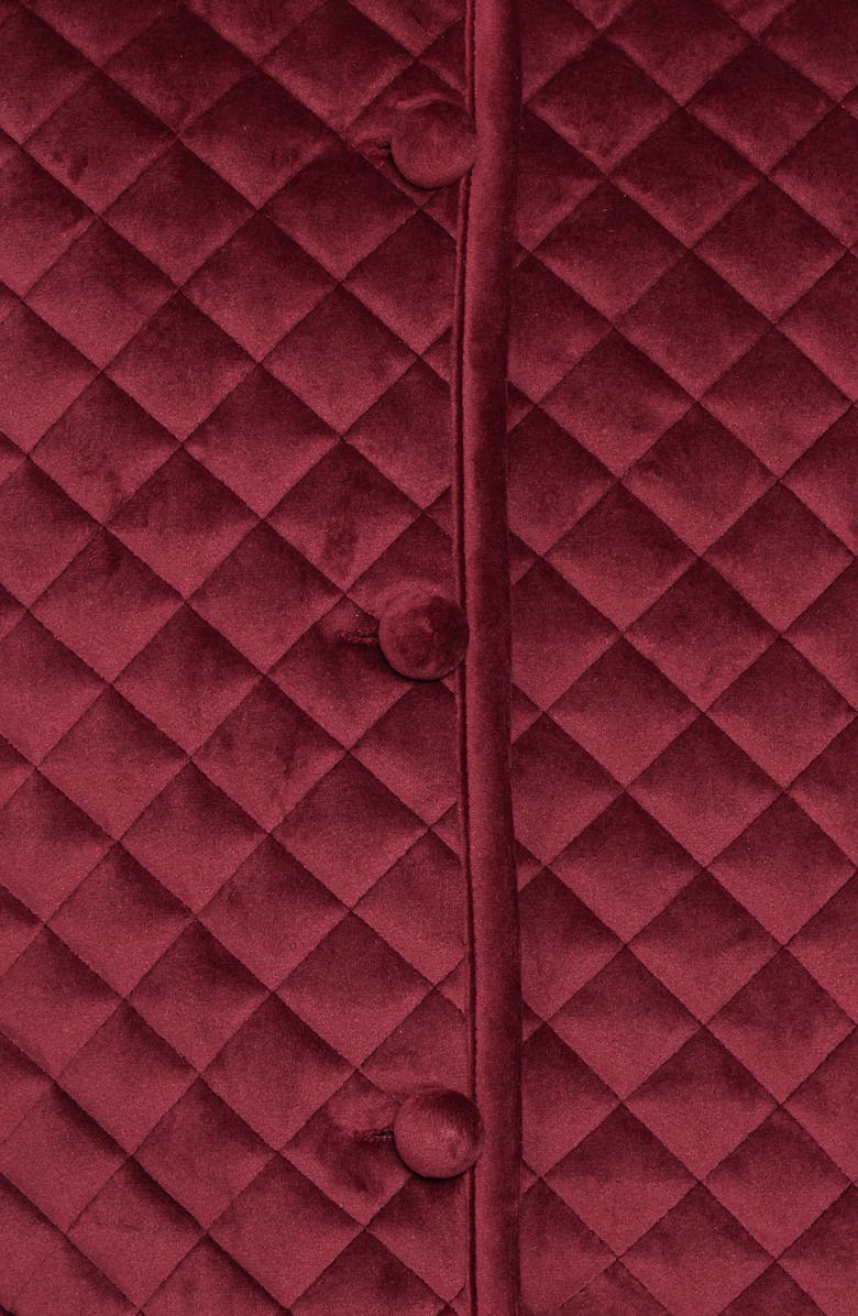 Petal & Pup Roxanna Quilted Velvet Jacket, Alternate, color, Wine