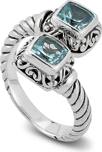 SAMUEL B. Sterling Silver Blue Topaz Bypass Ring | Nordstromrack