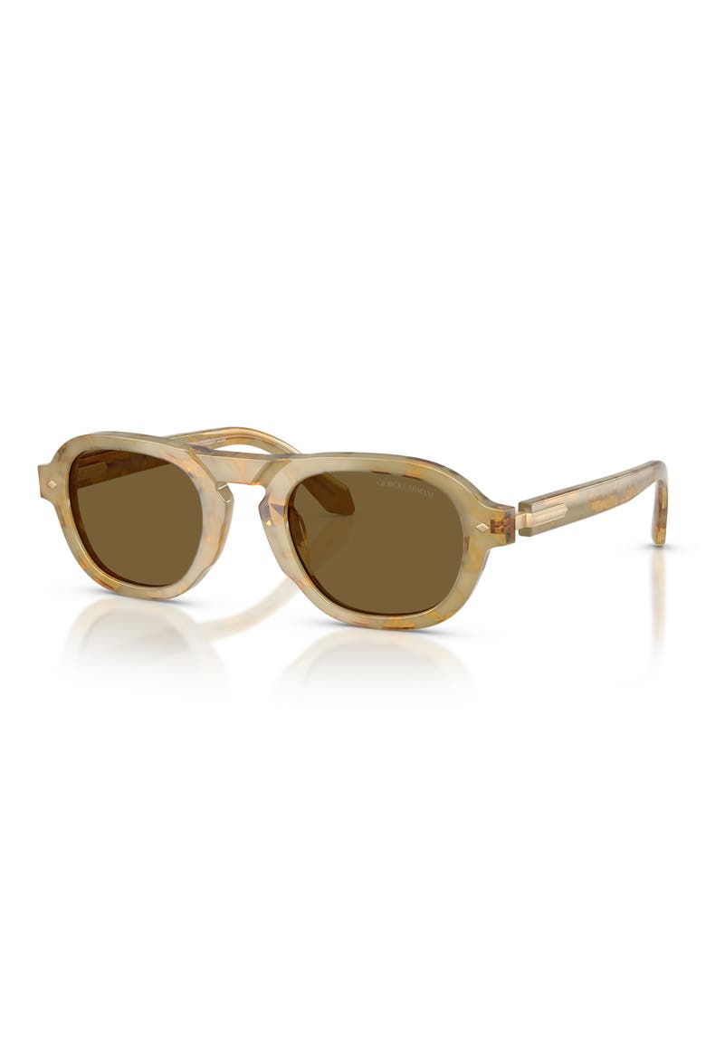 49mm Pillow Sunglasses, Alternate, color, YELLOW HAVANA / DARK BROWN