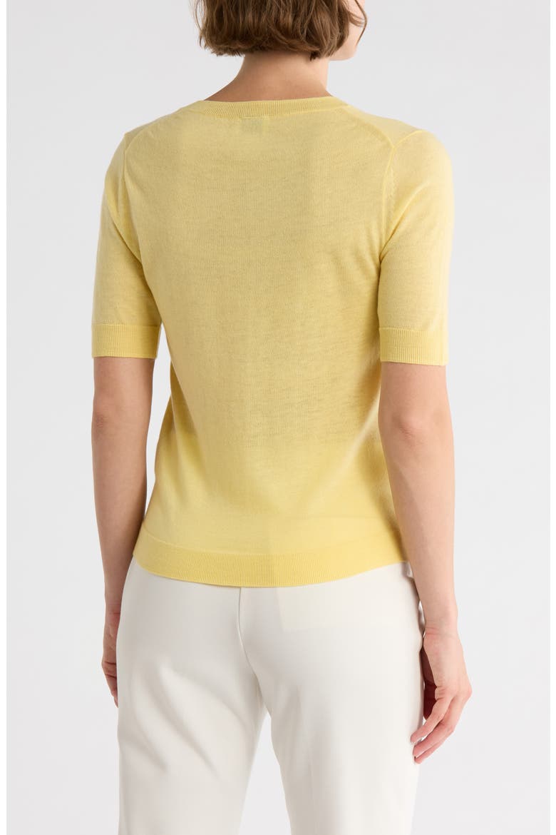 Short Sleeve Wool Blend Sweater, Alternate, color, PALE YELLOW