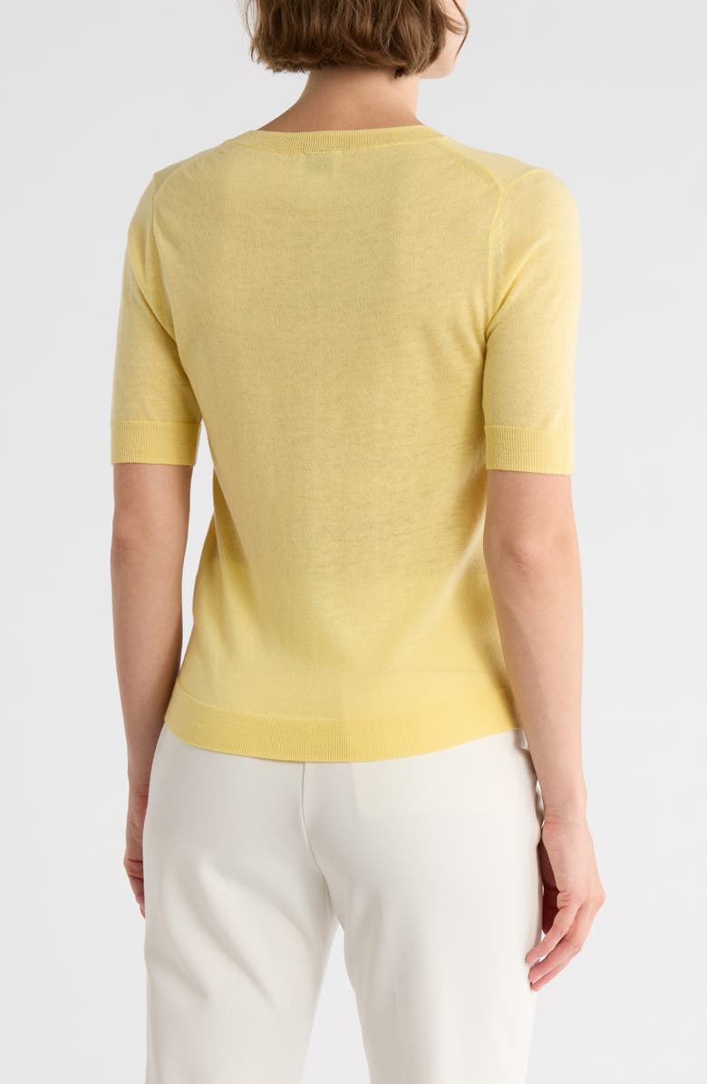 JASON WU Short Sleeve Wool Blend Sweater, Alternate, color, Pale Yellow