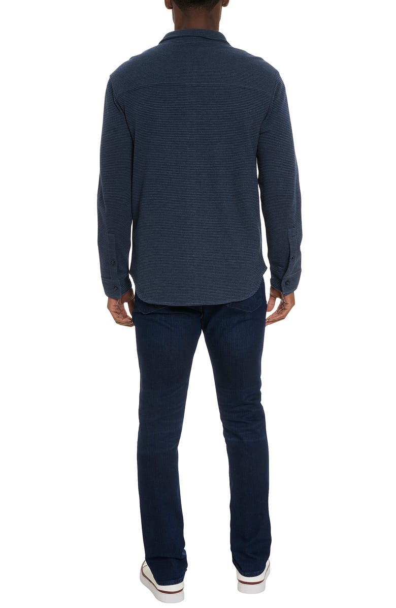 Robert Graham Brunner Knit Button-Up Shirt, Alternate, color, Indigo