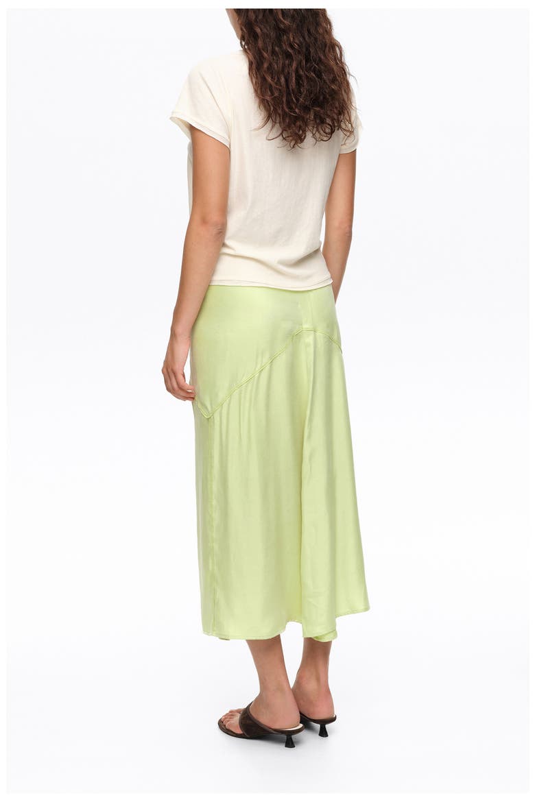 Lace A-Line Midi Skirt, Alternate, color, LIME