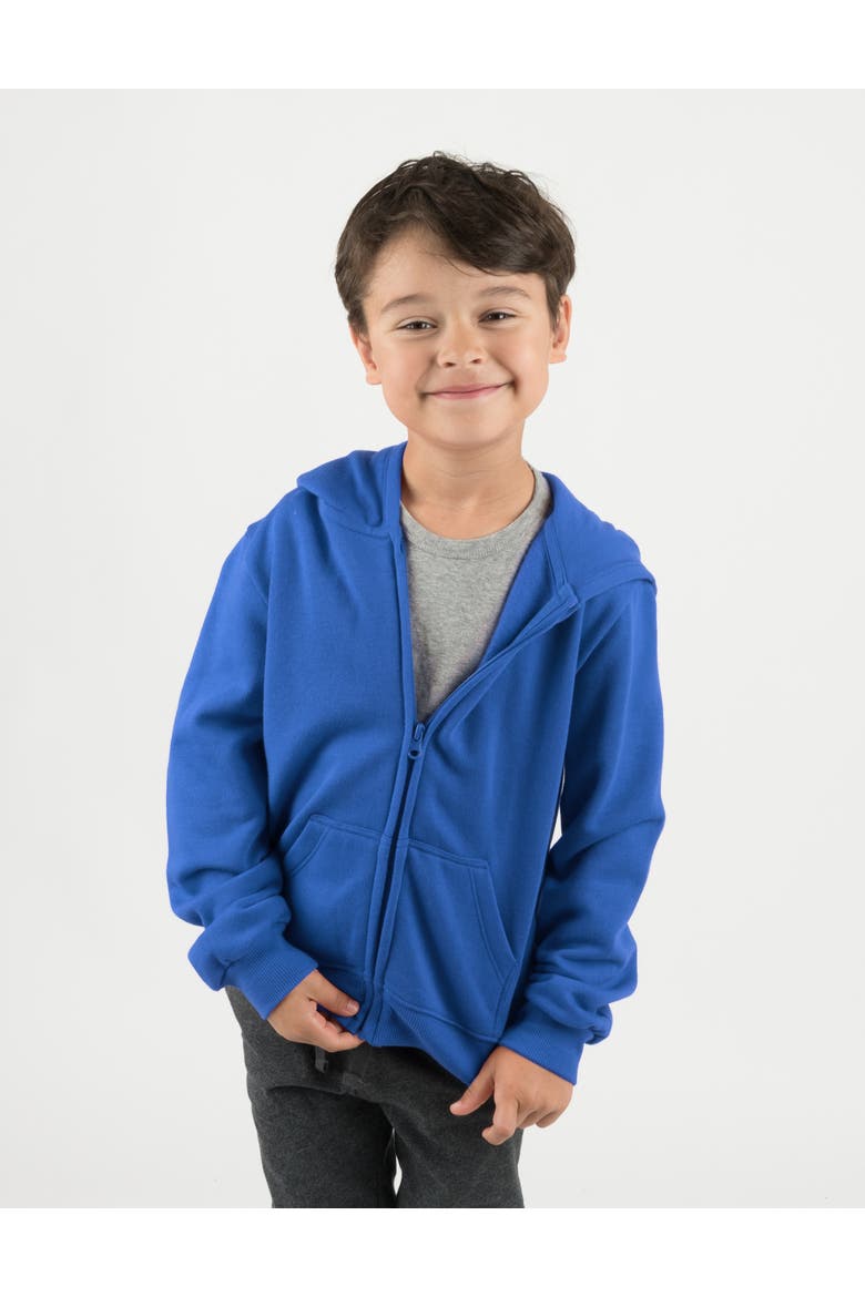 Kids Zip-Up Hoodie, 100% Cotton, Solid Colors, Alternate, color, Royal Blue